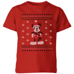 Disney Mickey Scarf Kids' Christmas T-Shirt - Red - 5-6 Years - Red