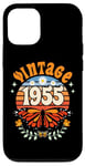 Coque pour iPhone 14 70 Ans Année 1955 Papillon Femme 70eme Anniversaire 1955