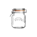 Kilner Square Clip Top Jar 1L (1000ml) Airtight Glass Jar for Pickling Vegetables Preserving Chutneys Storing Coffee Beans Nuts Pasta Dry Foods