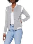 Urban Classics Women's Ladies Organic Inset College Sweat Jackets For Women, Grey/White, L UK