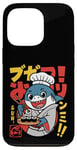 Coque pour iPhone 13 Pro Shark Mangeant des sushis japonais Kawaii Ramen Anime