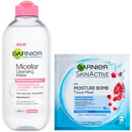 Garnier Micellar Water Sensitive Skin and Hydrating Face Sheet Mask for Dehydrated Skin Kit Exclusive