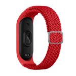 Klockarmband Nylon för Xiaomi Mi Band 3/4/5/6/7/NFC Röd