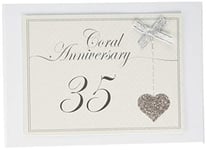 White Cotton Cards Album photo en forme de cœur pour 35e anniversaire (LLA35T)