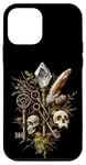 iPhone 12 mini Crystal skull and key motif - Goblincore Case