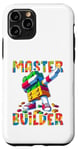 Coque pour iPhone 11 Pro Master Builder Dabbing Blocks Bricks Building Kids Boys Fun