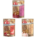 8in1 Spectrum Brands Friandises 8in1 Freeze Dried + Meaty Treats for Dogs - Cubes of Freeze Dried Duck and Apple, 50 g + Friandises 8in1 Freeze Dried + 8in1 Meaty Treats for Dogs