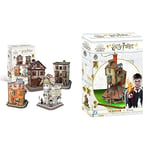 Harry Potter 7585 Diagon Alley 4 in 1 3D Puzzle Set & University Games 08436 Harry Potter The Burrow 3D Puzzle