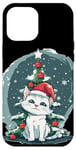 iPhone 14 Pro Max Funny white Christmas Cat with Xmas Tree Costume Case