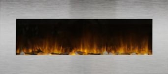 Cheminée électrique Murale Pure Inox XXL 120 cm Effet Flammes LED Chemin'Arte