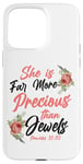 iPhone 15 Pro Max Christian Bible Verse Quote Rose Flower Proverbs 31:10 Case