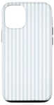 iPhone 15 Cute White and Light Blue Stripes Geometric Line Pattern Case