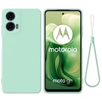 Motorola Moto G04 / G24 / G24 Power Liquid Silikon Deksel med Stropp - Grønn