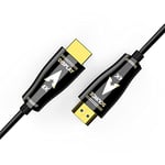 ROFAVEZCO Câble HDMI Fibre Optique 10M compatible 4K60 4:4 Chroma eARC 18G/BPS HDR D-o-l-b-y Vision et Atmos, HDCP2.2, en alliage de zinc ultra fin et flexible AOC30