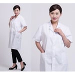 Sommar unisex vit labbrock Kortärmade fickor Uniform Arbetskläder Läkare Sjuksköterska Kläder -ge 2XL  180