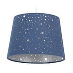 Relaxdays 10028042_45 Lampe pour chambre motif ciel étoilé, enfants,abat-jour rond, bleu, 122 x 27 x 27 cm