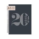 Rileys Agenda 2024 2025 Semainier - Carnet de Note et Calendrier Scolaire de 18 mois - Planificateur hebdomadaire et Mensuel typographique, couverture souple (Noir, 20,3 x 15,2 cm (FR))