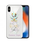 Coque Iphone XS ananas aztec summer tropical exotique transparente