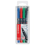 Stabilo Stylo-feutre marqueur permanent OHPen universal - pointe fine 0,7 mm pochette de 4 coloris assortis