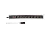 Logilink 19" Pdu 8-Way German Socket, With Iec Plug And Overload Protection