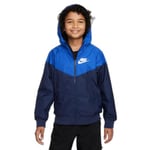 NIKE 850443-411 B NSW WR JKT HD Jacket Boy's MIDNIGHT NAVY/GAME ROYAL/WHITE Size XS