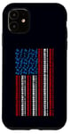 Coque pour iPhone 11 Clavier électrique drapeau américain 4 juillet pour homme et femme