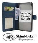 Skimblocker Plånboksfodral Samsung Galaxy S21 5G (SM-G991B) (Petrol)