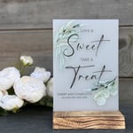 Personalised Botanical Love is Sweet Sign |  Opaque Acrylic Wedding Party A5