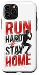 iPhone 11 Pro Running Runner Half Marathon Vintage Run Hard Or Stay Home Case