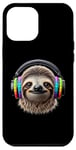 Coque pour iPhone 12 Pro Max Casque DJ paresseux Disco Rave Club Party Party Paresseux