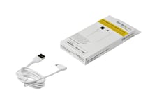 StarTech.com 1m tålig USB-A till Blixtkabel - vitt 90° högervinkad, robust aramidfiber USB typ A till Blixtuppladdning/synkron sladd - Apple MFi-certifierad - iPhone - Lightning-kabel - Lightning / USB - 1 m