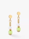 COEUR DE LION Faux Pearl and Haematite Drop Earrings, Gold/Green