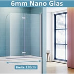 Panneau de baignoire avec verre nano esg de 6mm Paroi de baignoire pliante H140xL120cm - Sonni
