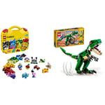 LEGO 10713 Classic Creative Suitcase, Toy Storage & 31058 Creator Mighty Dinosaurs Toy, 3 in 1 Model, T. rex, Triceratops and Pterodactyl Dinosaur Figures, Toys for Kids 7-12 Years Old