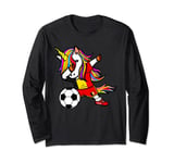 Dabbing Unicorn Belgium Soccer Fans Jersey Belgian Football Long Sleeve T-Shirt