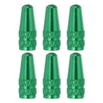 6pcs Bike Valve Caps Aluminum Bike Valves Stem Caps Dust Cap for MTB Road, Green