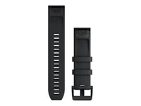 Garmin Quickfit - Klokkestropp For Smart Armbåndsur - Svart, Black Hardware - For Approach S62  D2  Fenix 5  Fenix 5  Fenix 6  Fenix 7  Forerunner 945, 965  Instinct  Marq