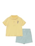 Polo Bear Cotton Polo Shirt & Short Set Patterned Ralph Lauren Baby