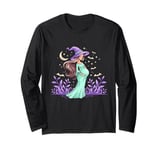 Spooky Halloween Witch Baby Bump for Pregnant Woman Long Sleeve T-Shirt