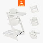 STOKKE® Tripp Trapp® barnstol bok vit inkl. bricka vit och babyset V2 vit