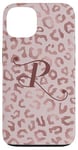 Coque pour iPhone 13 Letter P Initial Leopard Rose Pink Cheetah Monogram