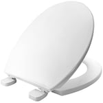 BEMIS Chester Ultra-Fix Thermoplastic White Toilet Seat. Non Slip Toilet Seat with Universal Adjustable Hinges. Recyclable Plastic Toilet Seat, Easy to Clean & Quick Installation, White