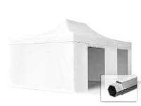 TOOLPORT 4x6m, aluminium, easy-up-pavillon, 4 sidedele, hvid - (578699)