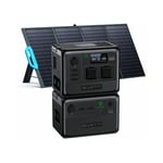 BLUETTI Kit de Station électrique Portable 1209Wh AC60 et B80 Batterie d'extension avec panneau solaire 120W PV120, LiFePO4 Batterie de secours