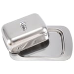 Luxious Stainless Steel Butter Dish Box Container Shiny Cheese Server3562