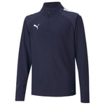 PUMA Treningsgenser 1/4 Glidelås Barn - Navy/Hvit, størrelse XS/128 cm