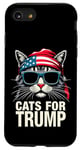 Coque pour iPhone SE (2020) / 7 / 8 Cats For Trump Drapeau américain amusant