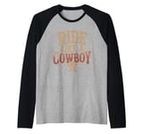 Old Western Film Fan Classic Cowboy Culture and Wild West Raglan Baseball Tee