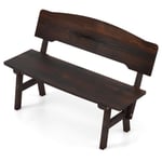 Banc de jardin en bois d epicea 2 places dossier incline charge 325 kg banquette d exterieur carbonise 120 x 51 x 78 cm