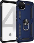 Cas De Téléphone For Google Pixel 4 Mobile Téléphone Cas Et Support Avec Porte Anneau Magnétique Case Heavy Duty Protection Anti Choc For Google Pixel 4 Cell Phone Back Cover Color Blue